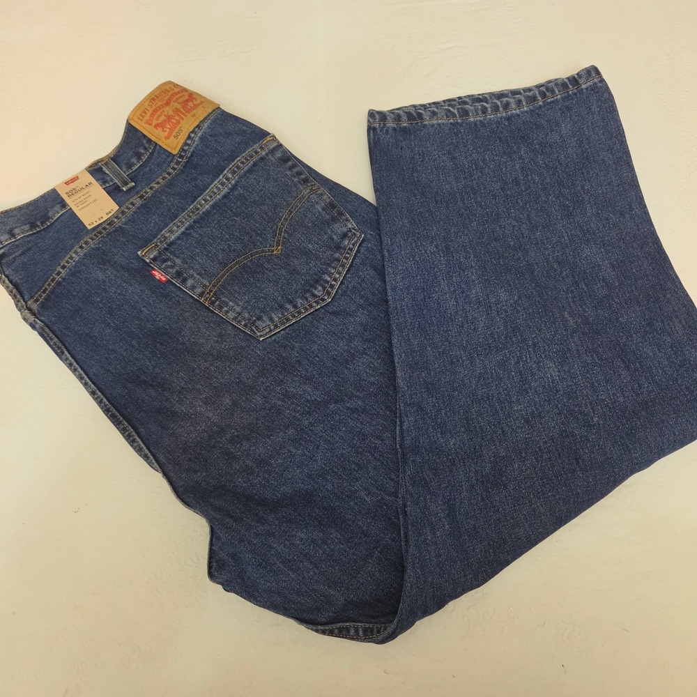 Levis 505 Regular Fit Mens Dark Wash Straight Leg Jeans Big & Tall 52x29 NWT
